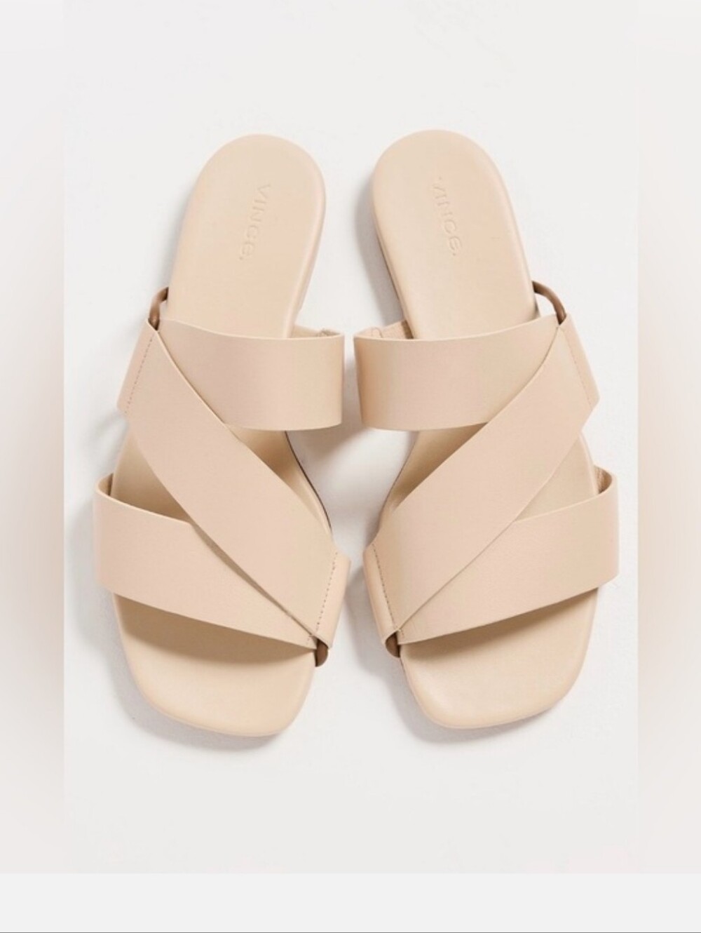 NWOT Vince Dylan Leather Criss-Cross Slide Sandals 11